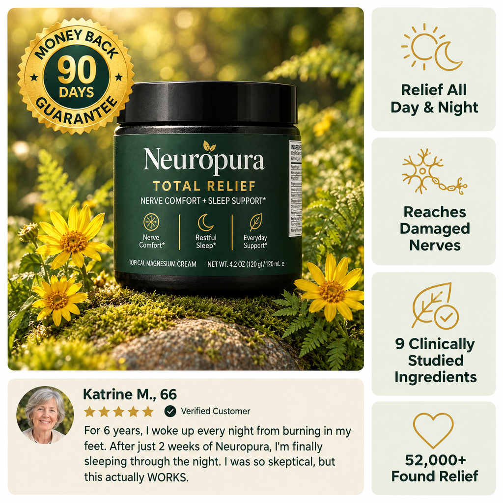 Neuropura Total Relief nerve cream with 90-day money back guarantee