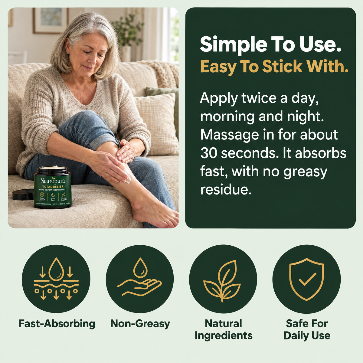 How to use Neuropura: apply twice a day