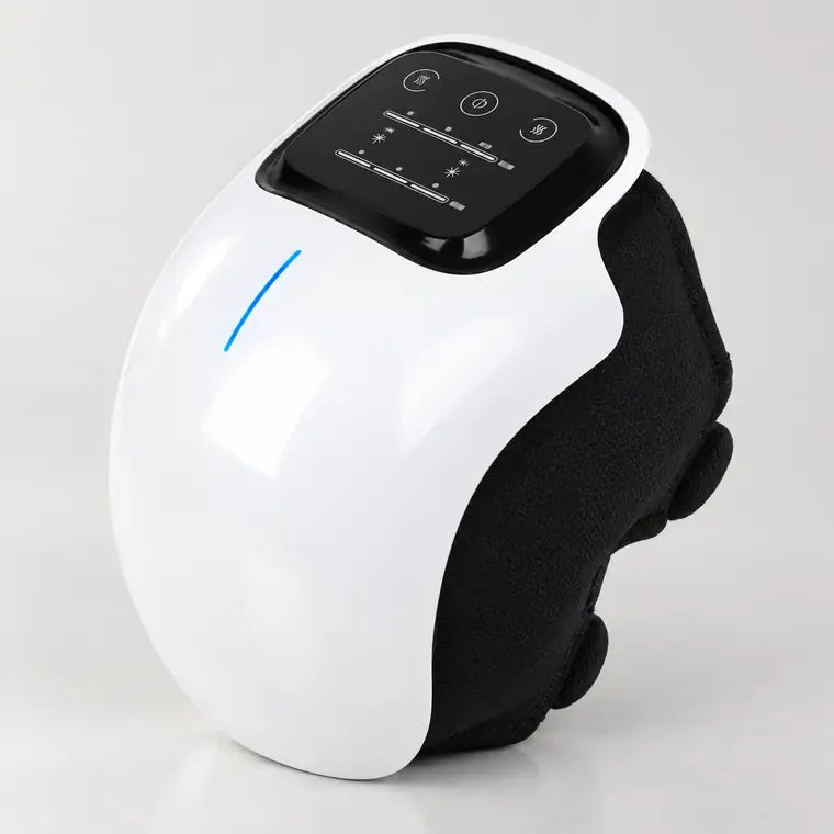 The white Knee Massager shell with its touch buttons on top